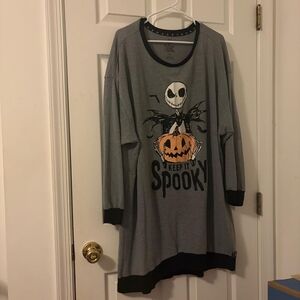 Disney Gray and Black Jack Skellington Pajama Dress